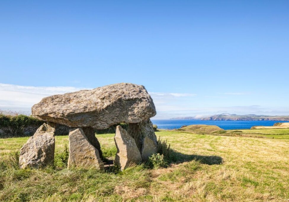 Carreg Samson, a Neolithic dolmen grave on the Pembrokeshire coast of Wales, near Abercastle