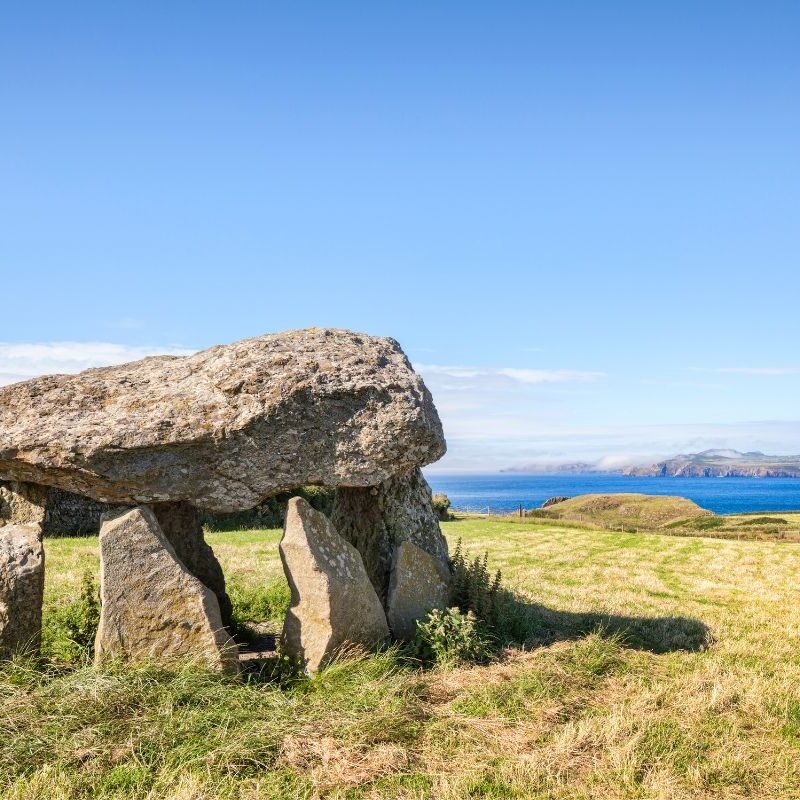 Carreg Samson, a Neolithic dolmen grave on the Pembrokeshire coast of Wales, near Abercastle