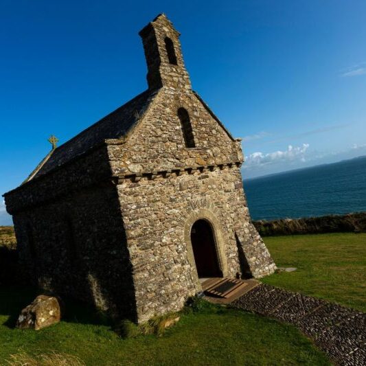 St Non's Chapel (by the coast near St David's), Pembrokeshire, Wales, UK